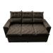 Sofá 3 Lugares Retrátil e Reclinável 2,00m Cama inBox Smal com bordado pantográfico Suede Café