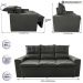 Sofá 3 Lugares Retrátil e Reclinável 2,00m Cama inBox Smal com bordado pantográfico Suede Cinza