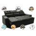 Sofá 3 Lugares Retrátil e Reclinável 2,00m Cama inBox Smal com bordado pantográfico Suede Cinza