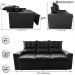 Sofá 3 Lugares Retrátil e Reclinável 2,00m Cama inBox Smal com bordado pantográfico Suede Preto