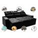 Sofá 3 Lugares Retrátil e Reclinável 2,00m Cama inBox Smal com bordado pantográfico Suede Preto