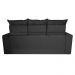 Sofá 3 Lugares Retrátil e Reclinável 2,00m Cama inBox Smal com bordado pantográfico Suede Preto
