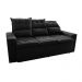 Sofá 3 Lugares Retrátil e Reclinável 2,00m Cama inBox Smal com bordado pantográfico Suede Preto