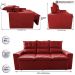 Sofá 3 Lugares Retrátil e Reclinável 2,00m Cama inBox Smal com bordado pantográfico Suede Vermelho