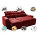 Sofá 3 Lugares Retrátil e Reclinável 2,00m Cama inBox Smal com bordado pantográfico Suede Vermelho