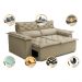Sofá 3 Lugares Retrátil e Reclinável Cama inBox Compact 1,80m Velusoft Bege