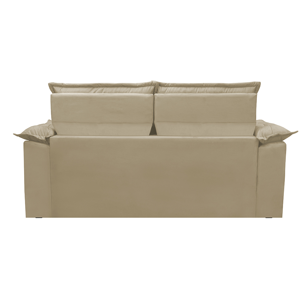 Sofá 3 Lugares Retrátil e Reclinável Cama inBox Compact 1,80m Velusoft Bege