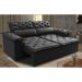 Sofá 3 Lugares Retrátil e Reclinável Cama inBox Compact 1,80m Velusoft Preto
