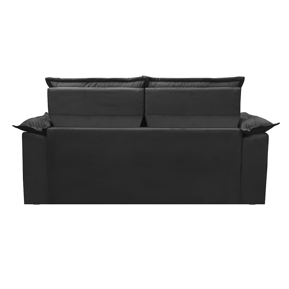 Sofá 3 Lugares Retrátil e Reclinável Cama inBox Compact 1,80m Velusoft Preto