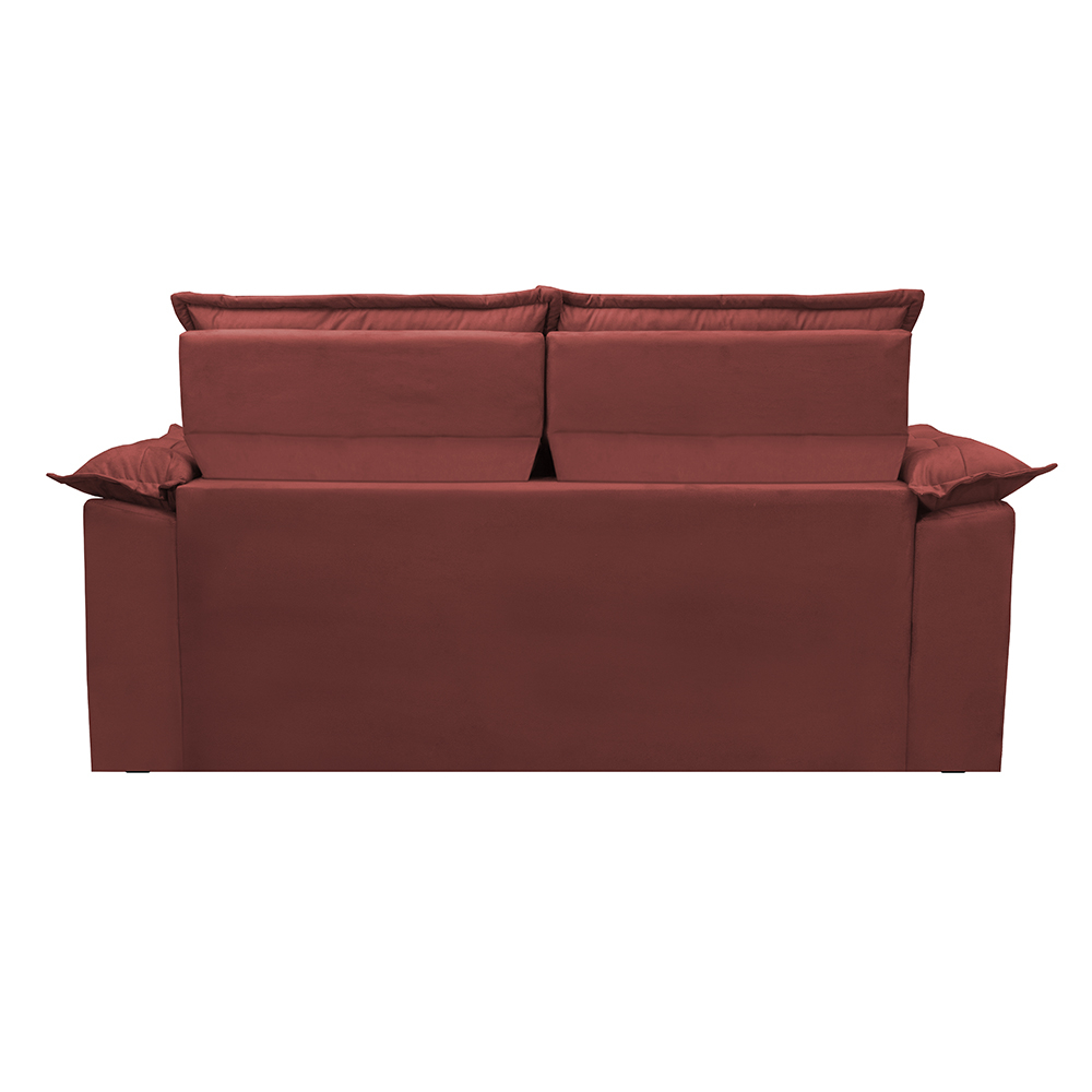 Sofá 3 Lugares Retrátil e Reclinável Cama inBox Compact 1,80m Velusoft Vermelho