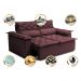 Sofá 3 Lugares Retrátil e Reclinável Cama inBox Compact 1,80m Velusoft Vinho