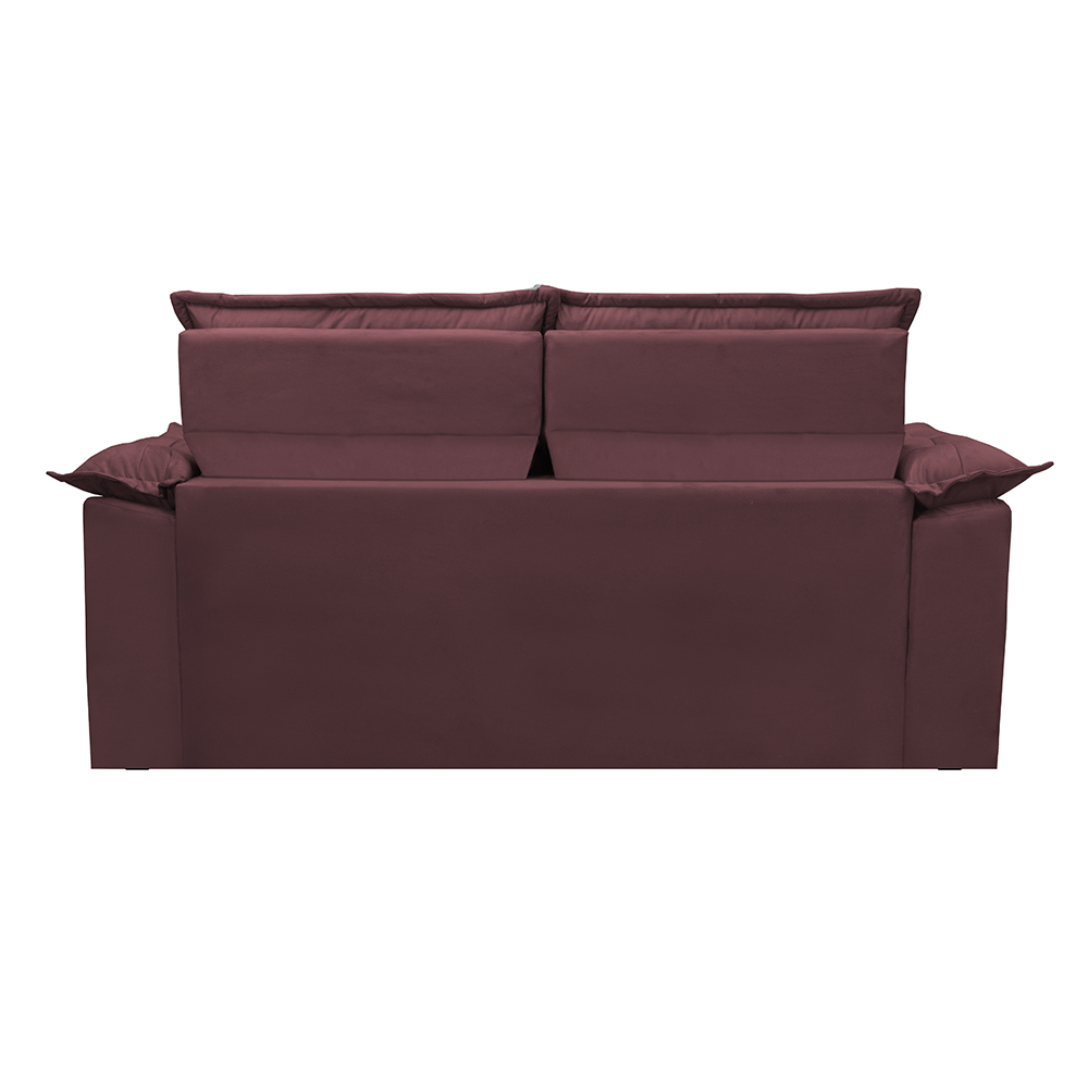 Sofá 3 Lugares Retrátil e Reclinável Cama inBox Compact 1,80m Velusoft Vinho
