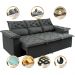 Sofá 3 Lugares Retrátil e Reclinável Cama inBox Compact 2,00m Velusoft Cinza
