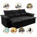 Sofá 3 Lugares Retrátil e Reclinável Cama inBox Compact 2,00m Velusoft Preto