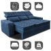 Sofá 3 Lugares Retrátil e Reclinável Cama inBox Senses 2,00m Velusoft Azul