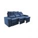 Sofá 3 Lugares Retrátil e Reclinável Cama inBox Senses 2,00m Velusoft Azul