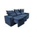 Sofá 3 Lugares Retrátil e Reclinável Cama inBox Senses 2,00m Velusoft Azul