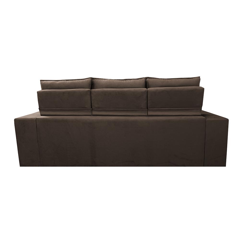 Sofá 3 Lugares Retrátil e Reclinável Cama inBox Senses 2,00m Velusoft Café