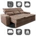 Sofá 3 Lugares Retrátil e Reclinável Cama inBox Senses 2,00m Velusoft Castor
