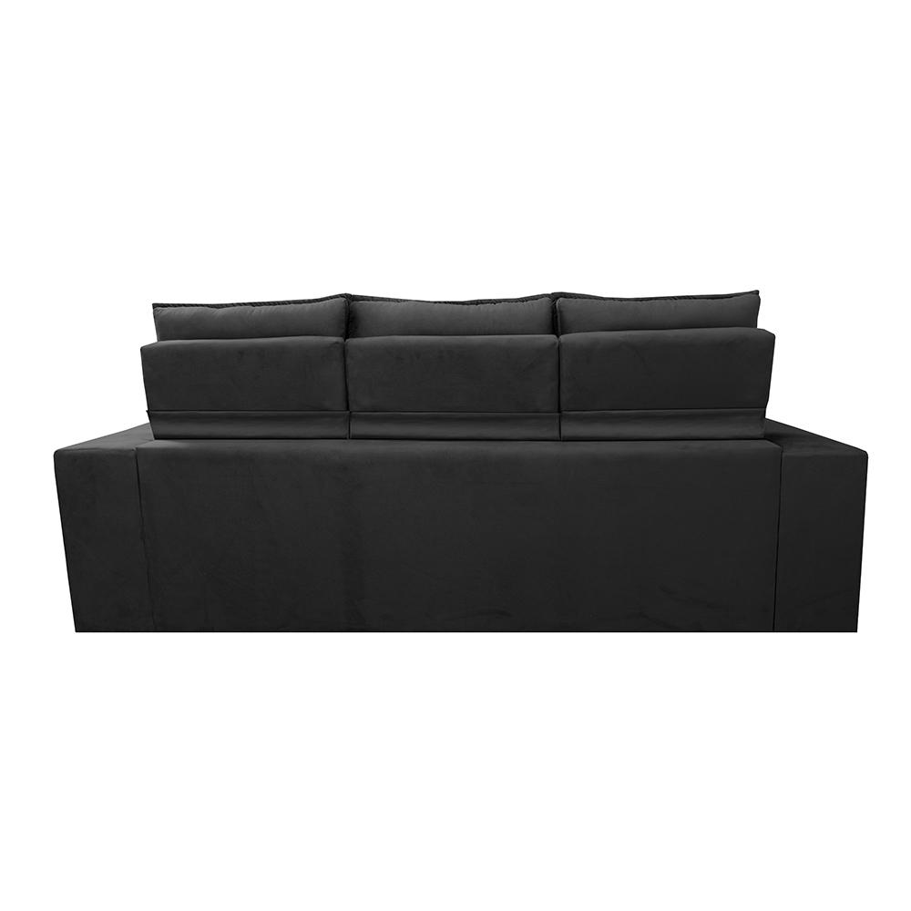 Sofá 3 Lugares Retrátil e Reclinável Cama inBox Senses 2,00m Velusoft Preto