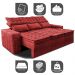 Sofá 3 Lugares Retrátil e Reclinável Cama inBox Senses 2,00m Velusoft Vermelho