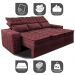 Sofá 3 Lugares Retrátil e Reclinável Cama inBox Senses 2,00m Velusoft Vinho