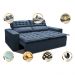 Sofá 3 Lugares Retrátil e Reclinável Cama inBox Slim 1,80m Velusoft Azul