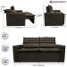 Sofá 3 Lugares Retrátil e Reclinável Cama inBox Slim 1,80m Velusoft Café