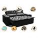Sofá 3 Lugares Retrátil e Reclinável Cama inBox Slim 1,80m Velusoft Preto