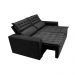 Sofá 3 Lugares Retrátil e Reclinável Cama inBox Slim 1,80m Velusoft Preto