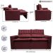Sofá 3 Lugares Retrátil e Reclinável Cama inBox Slim 1,80m Velusoft Vinho