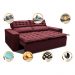 Sofá 3 Lugares Retrátil e Reclinável Cama inBox Slim 1,80m Velusoft Vinho