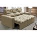 Sofá 3 Lugares Retrátil e Reclinável Cama inBox Slim 2,00m Velusoft Bege