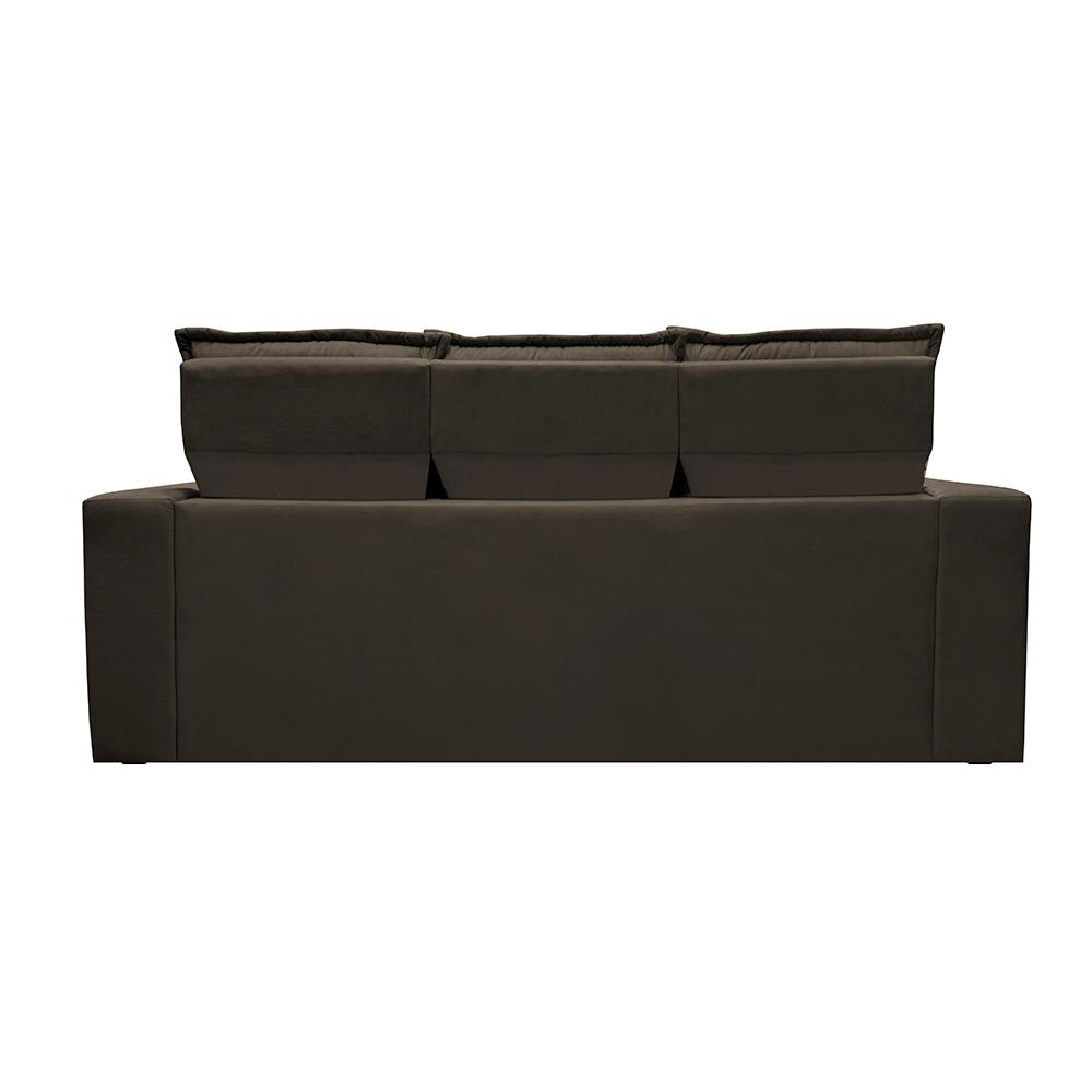 Sofá 3 Lugares Retrátil e Reclinável Cama inBox Slim 2,00m Velusoft Café