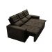 Sofá 3 Lugares Retrátil e Reclinável Cama inBox Slim 2,00m Velusoft Café