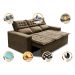 Sofá 3 Lugares Retrátil e Reclinável Cama inBox Slim 2,00m Velusoft Castor