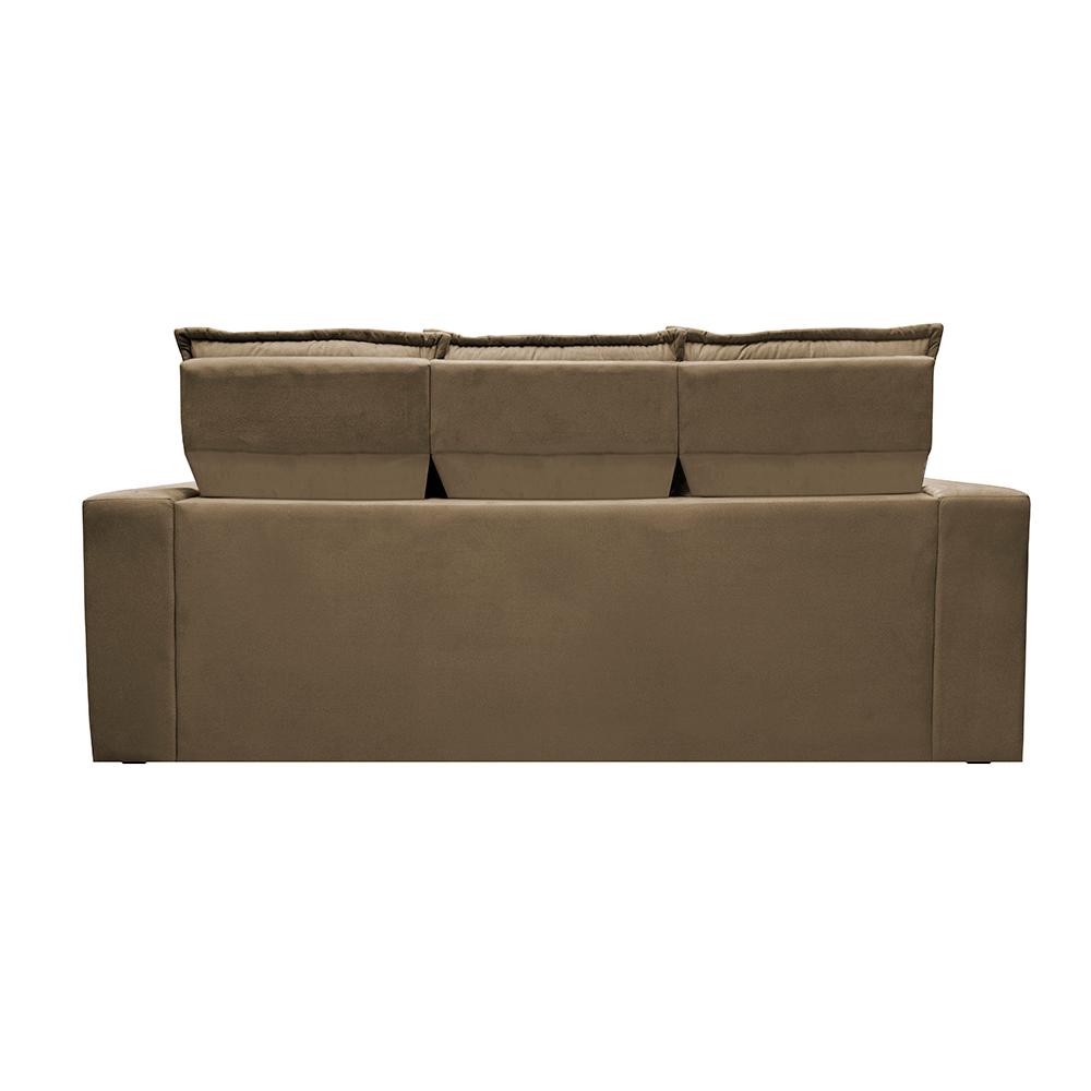 Sofá 3 Lugares Retrátil e Reclinável Cama inBox Slim 2,00m Velusoft Castor