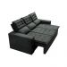 Sofá 3 Lugares Retrátil e Reclinável Cama inBox Slim 2,00m Velusoft Cinza