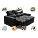 Sofá 3 Lugares Retrátil e Reclinável Cama inBox Slim 2,00m Velusoft Preto