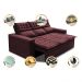 Sofá 3 Lugares Retrátil e Reclinável Cama inBox Slim 2,00m Velusoft Vinho