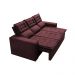 Sofá 3 Lugares Retrátil e Reclinável Cama inBox Slim 2,00m Velusoft Vinho