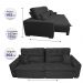 Sofá 3,02m Retrátil e Reclinável com Molas Cama inBox Confort Tecido Suede Velusoft Preto