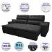 Sofá 3,02m Retrátil e Reclinável com Molas Cama inBox Confort Tecido Suede Velusoft Preto