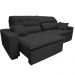 Sofá 3,02m Retrátil e Reclinável com Molas Cama inBox Confort Tecido Suede Velusoft Preto