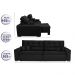Sofá Austin 2,02m Retrátil, Reclinável com Molas no Assento e Almofadas, Tecido Suede Preto