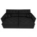 Sofá Austin 2,02m Retrátil, Reclinável com Molas no Assento e Almofadas, Tecido Suede Preto