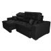 Sofá Austin 2,02m Retrátil, Reclinável com Molas no Assento e Almofadas, Tecido Suede Preto