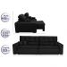 Sofá Austin 2,22m Retrátil, Reclinável, Molas no Assento e Almofadas, Tecido Suede Velusoft Preto