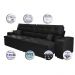 Sofá Austin 2,22m Retrátil, Reclinável, Molas no Assento e Almofadas, Tecido Suede Velusoft Preto