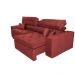 Sofá Austin 2,42m Retrátil, Reclinável com Molas no Assento e Almofadas, Tecido Suede Vermelho